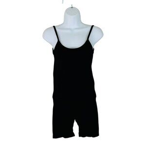 Elodie Women's Size XS S Ribbed Knit Adjustable Strap Black Bodysuit Romper NWOT